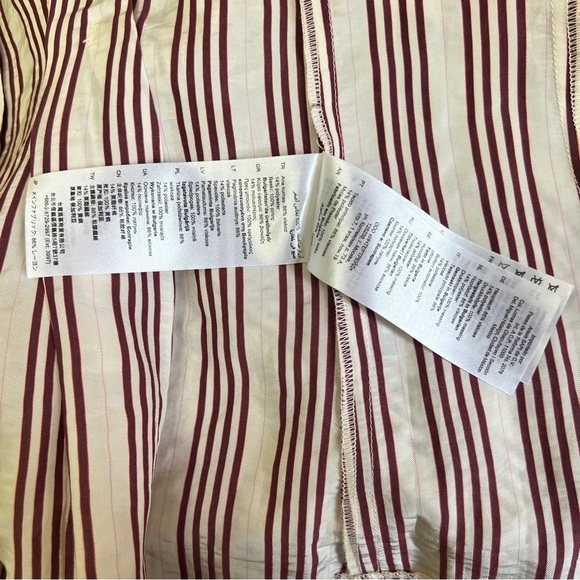 Sandro Red and White Pinstripe Structural Blouse - Picture 10 of 16